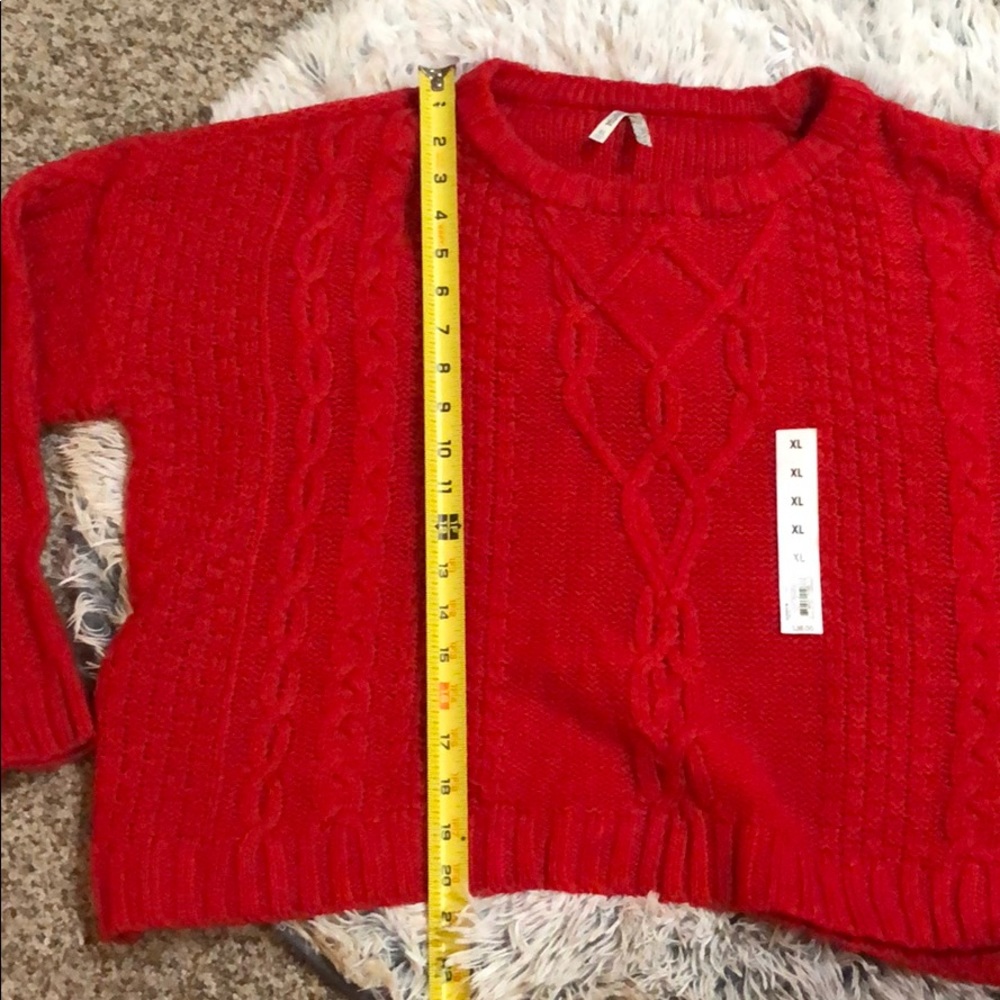 Mudd Red Drop Shoulder Sweater Size XL